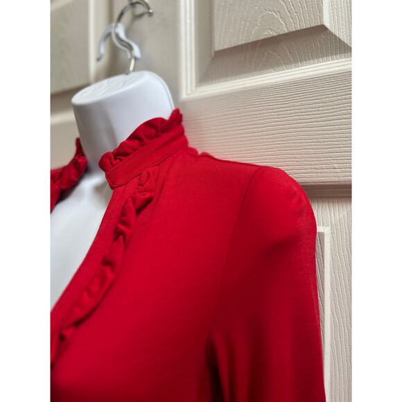 Diane Von Furstenberg Volante FLAW Wool Deep V Neck Pocket Wrap Dress Size 10 - Picture 5 of 14